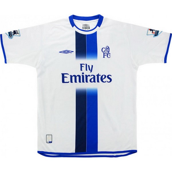 Auswärtstrikot Thailand Chelsea Retro 2003 2005 Weiß Günstige Fußballtrikots